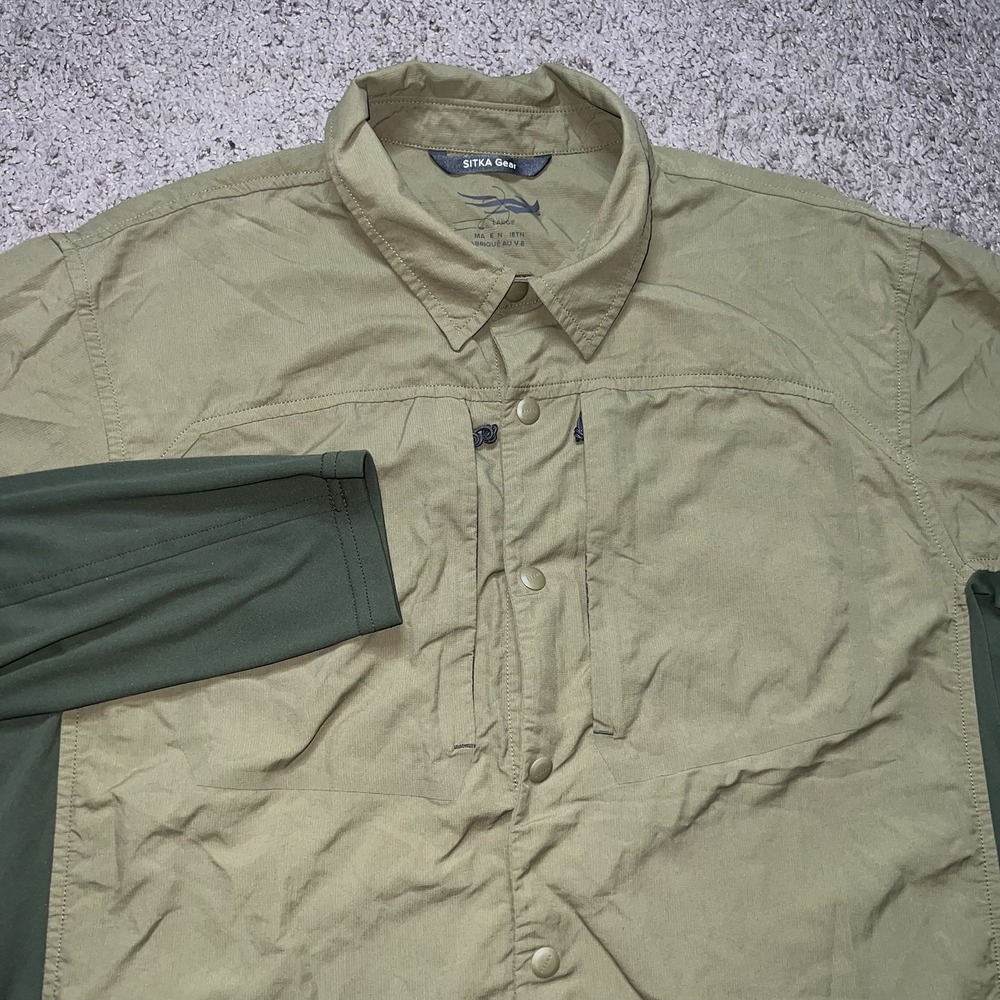 Sitka Scouting Shirt Snap Button Green Men's Sz Large Hunting
